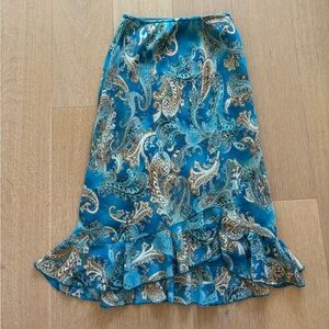 Blue Paisley Pattern Skirt from A. Byer Size Small